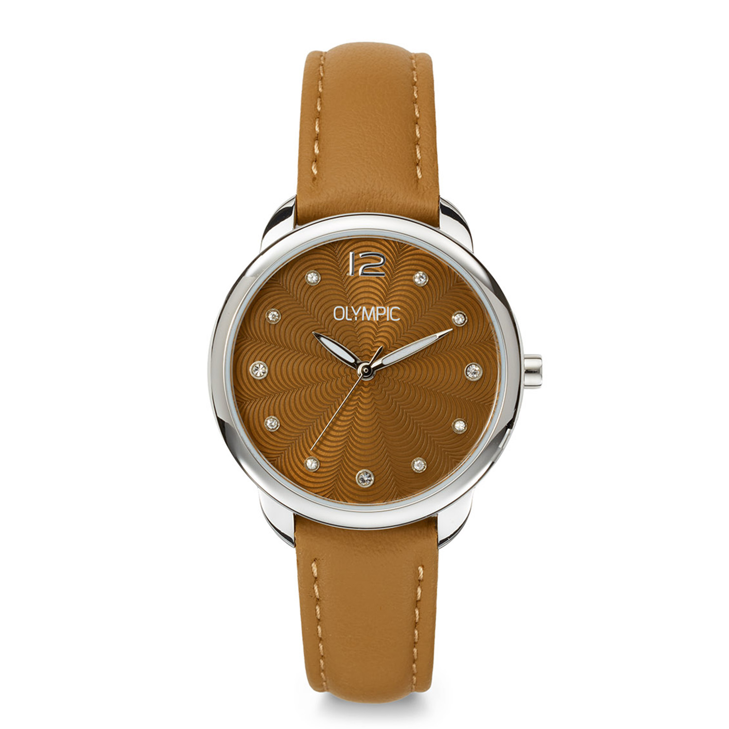 Olympic OL82DSL010 Sofia Horloge Dames Staal 31mm 
Dit unieke Olympic model met artikelnummer: OL82DSL010 is een net dameshorloge. Het horloge heeft een stalen ronde kast met een gladde bezel en een bruine wijzerplaat met kristallen als uursaanduiding. Aan de kast zit een bruine lerenband met een gespsluiting. Het horloge heeft een mineraalglas, een doorsnee van 31mm en is 5ATM.

Het merk:
Een mooi horloge hoeft niet duur te zijn! Het Nederlandse horlogemerk Olympic levert stoere chronografen, slimline series, digitale uurwerken en elegante dameshorloges. De prijs-kwaliteitverhouding staat bij Olympic hoog in het vaandel met prijzen die uiteenlopen van &euro; 34,95 tot en met &euro; 169,00.

100% Nederlands ontwerp, waterdicht en standaard 3 jaar fabrieksgarantie.

Specificaties:
- Ronde kast 31mm
- Bruine wijzerplaat
- Bruine lerenband
- 5ATM 
- Standaard 3 jaar fabrieksgarantie
- Mineraalglas