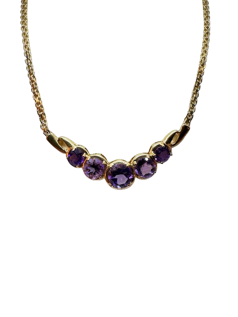 14 krt gouden Amethist choker 