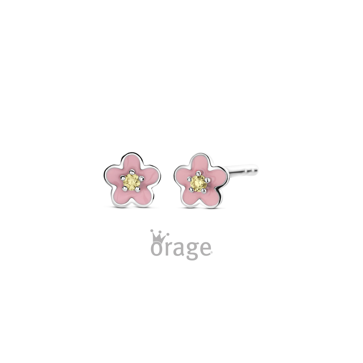 Oorringen bloem 925 rh CZ (V/16)