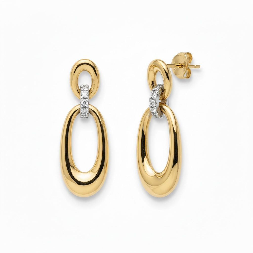 14 karaat geelgouden oorstekers briljant met een totaal van 0,19 ct