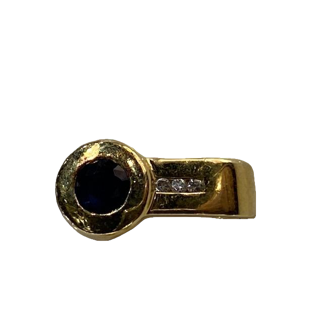 14 krt gouden hanger saffier/briljant