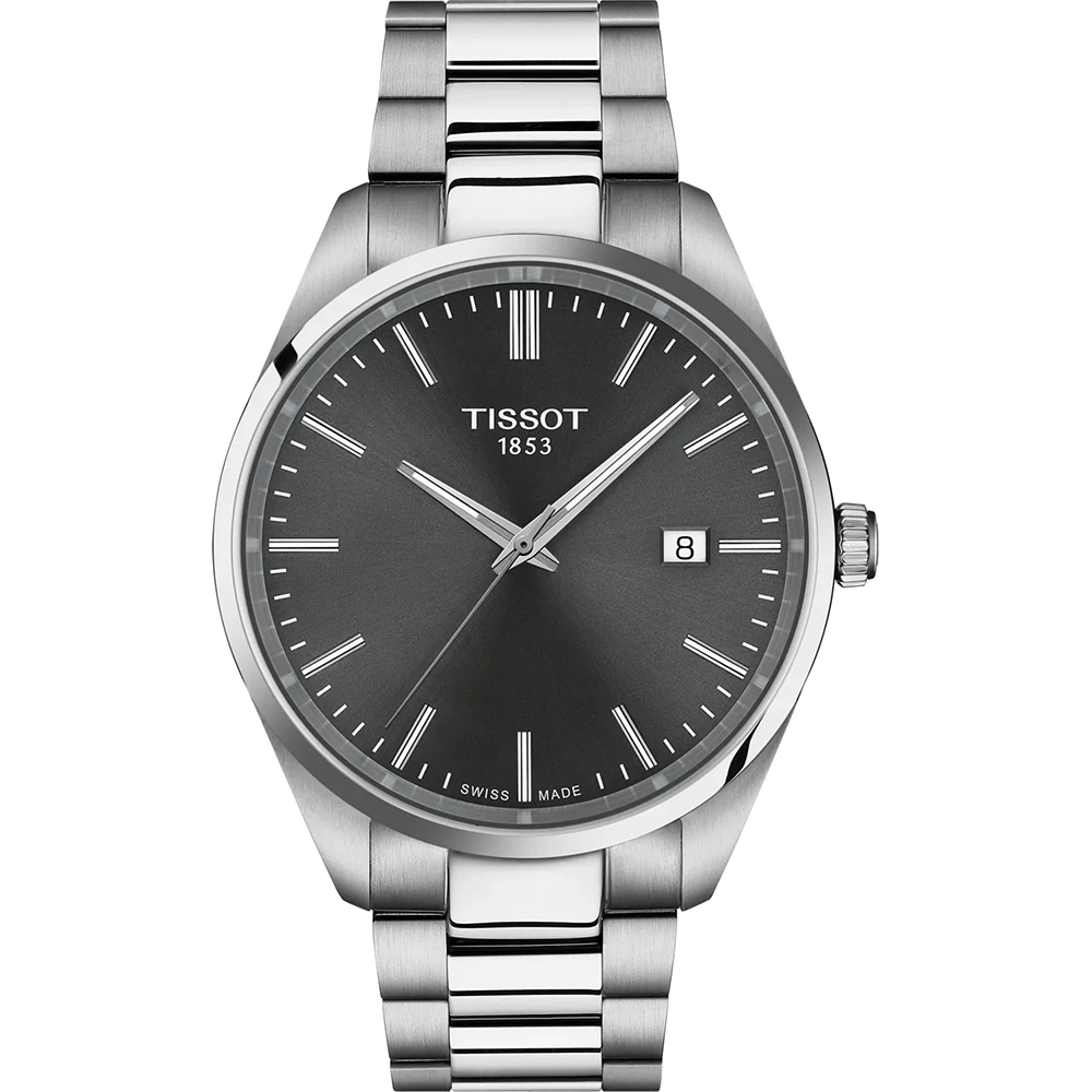 Tissot PR 100 heren horloge 40 mm staal grijs | T1504101108100 &mdash; stijlvol Zwitsers herenhorloge met grijze wijzerplaat, edelstalen kast en tijdloos design. Strak, modern en perfect voor dagelijks en zakelijk dragen. Verkrijgbaar bij Juwelier Schouten &ndash; Middenwaard, Heerhugowaard.