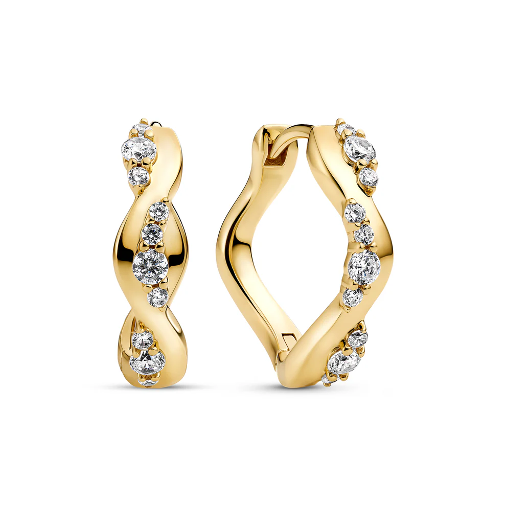 Sif Jakobs zilveren 18k vergulde oorringen "Ellera Waves Altro" 