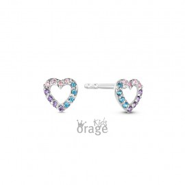 Oorringen hartje multicolor
