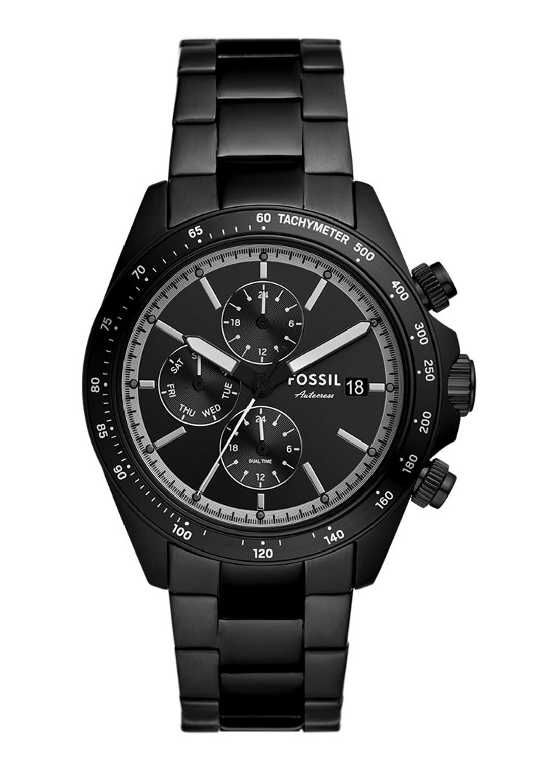 Autocross, een moderne interpretatie van het klassieke racehorloge, herdefinieert sportieve stijl. De tonale zwarte sunray wijzerplaat sluit naadloos aan op de zwarte roestvrijstalen kast en band. Met een quartz multi-eye uurwerk dat een dubbele tijd en dag van de week weergeeft, biedt dit 42 mm horloge extra functionaliteit voor je dagelijkse avonturen.