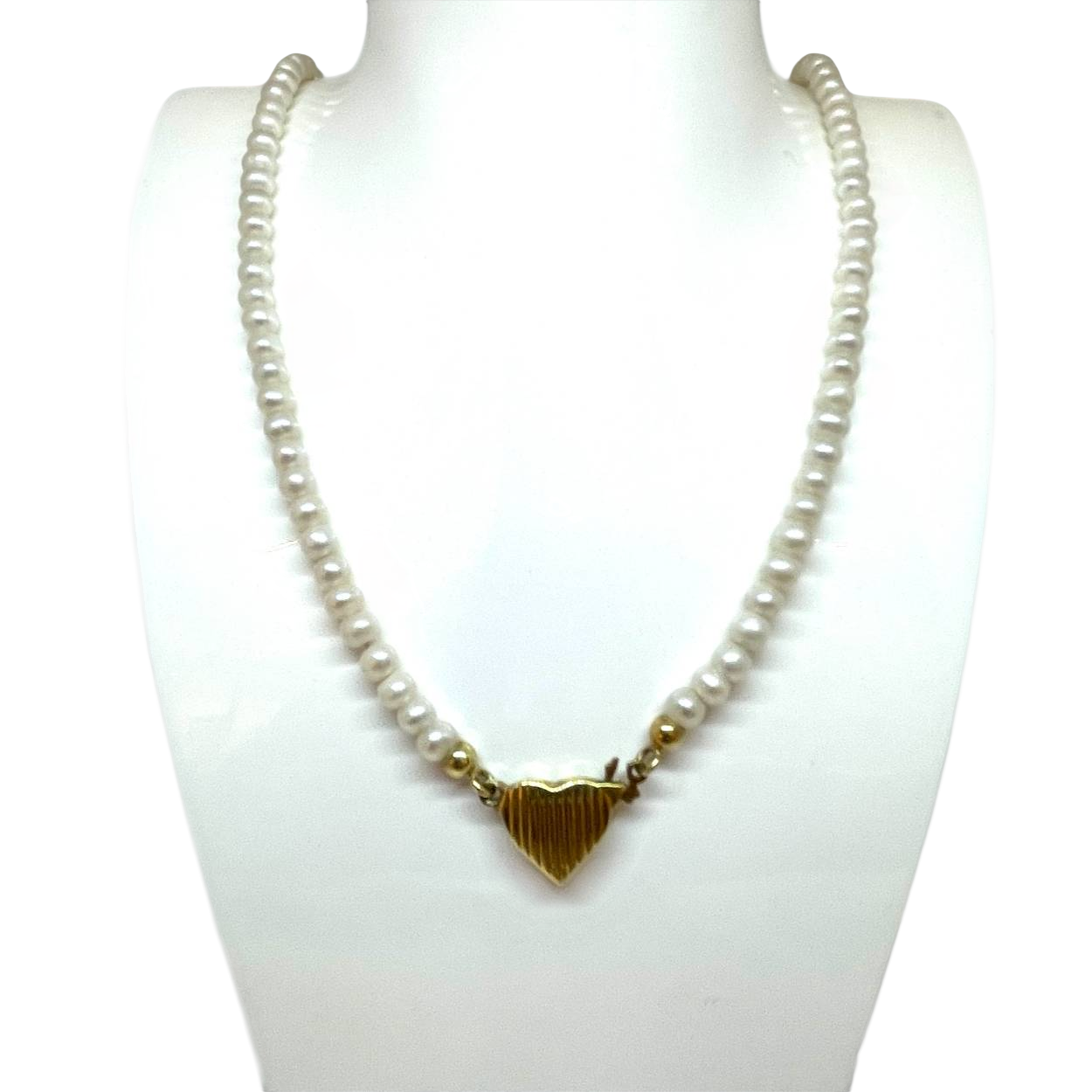 parelketting 14k goud hart