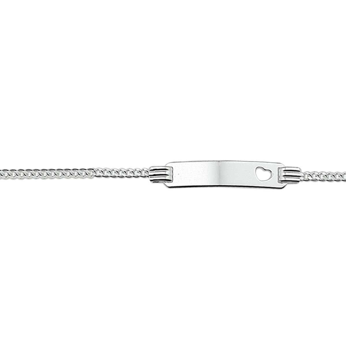 Zilveren graveerarmband met een gestanst hartje. De lengte bedraagt 11cm met 2cm extensie. De breedte van de graveerplaat bedraagt 4.8mm.
Uniekenummer serie: 27632
Doelgroep: kinderen
Breedte: 4.8 mm
Kortste lengte: 11 mm
Langste lengte: 13 mm