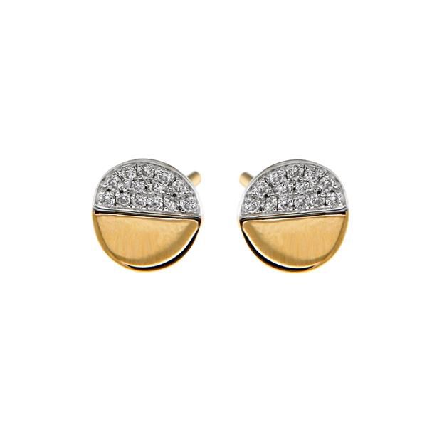 Oorsteker bicolor briljant 0,08 crt.