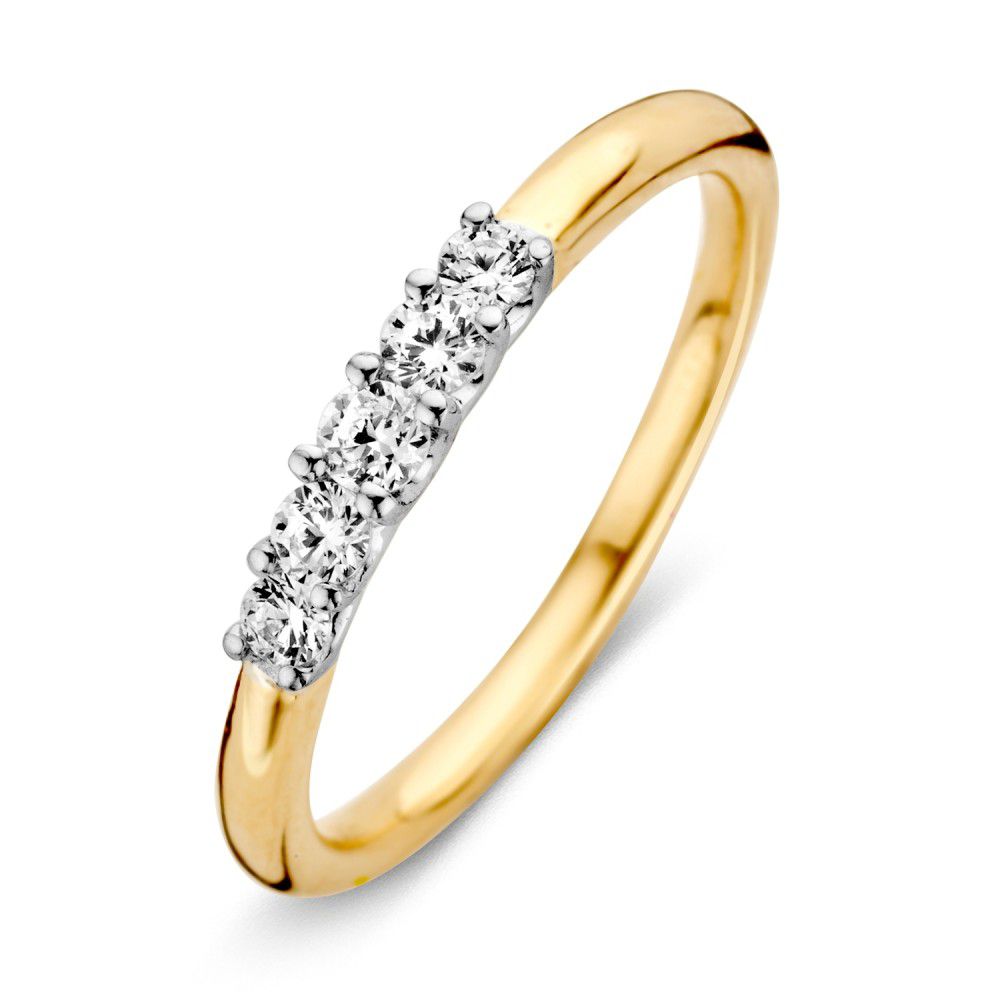 Ring bicolor zirkonia Maat 56