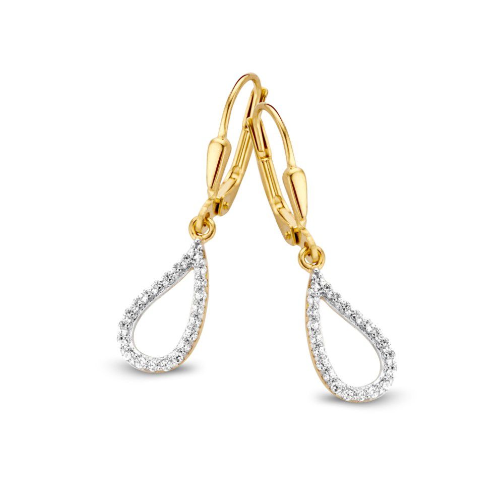 14.kt gouden oorbellen zirkonia