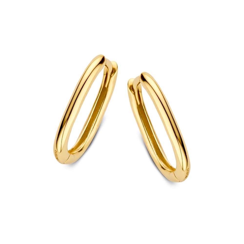 Oorringen geelgoud Langwerpig