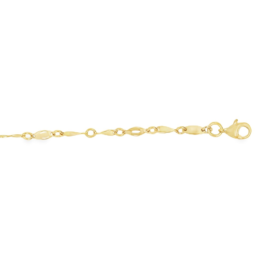 De 14 Karaat Geelgouden armband Fantasie, modelnummer GA0184, is een verfijnd sieraad van 19,5 cm lang, perfect voor elke gelegenheid. Deze armband voegt een vleugje elegantie toe aan je outfit. Draag hem solo voor een subtiele look of combineer met andere sieraden voor een gelaagde stijl. Een tijdloos accessoire voor elke juwelenliefhebber.