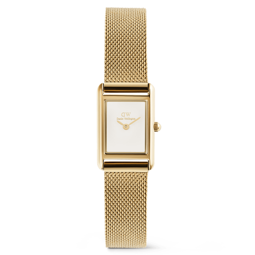 DW00100928. Daniel Wellington dames horloge. Goudkleurige kast met een lichte wijzerplaat. Milanse band. 