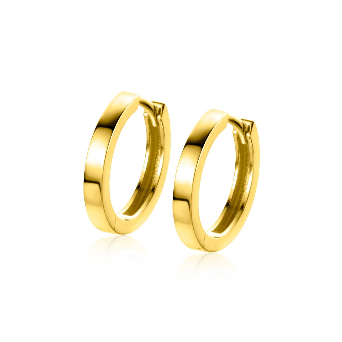 ZINZI Gold 14 karaat gouden oorringen 15mm. Met luxe scharniersluiting. Grootte 15mm met een 2mm brede vierkante buis. Vervaardigd van geheel 14 karaat goud.