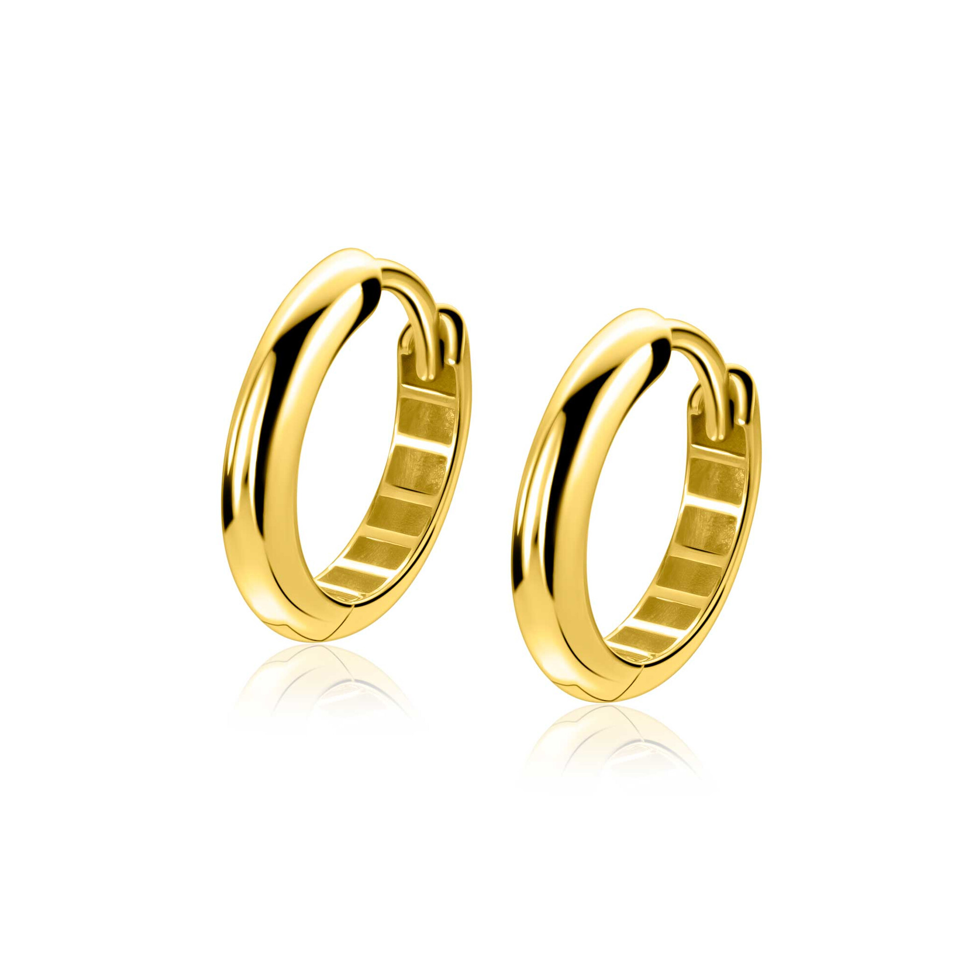 ZINZI Gold 14 karaat gouden oorringen 14,5mm met halfronde buis van 3mm breed. Met luxe scharniersluiting. Vervaardigd van geheel 14 karaat goud.