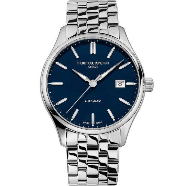 De Frederique Constant Classics Index Automatic - FC-303NN5B6B heeft een metalen kast van 40 mm, een zilverkleurige horlogeband en automatische uurwerk. Het horloge heeft een handige datumfunctie, maar is geen smartwatch. Draag het bij zowel formele als casual kledingstijlen voor een elegante en tijdloze look.