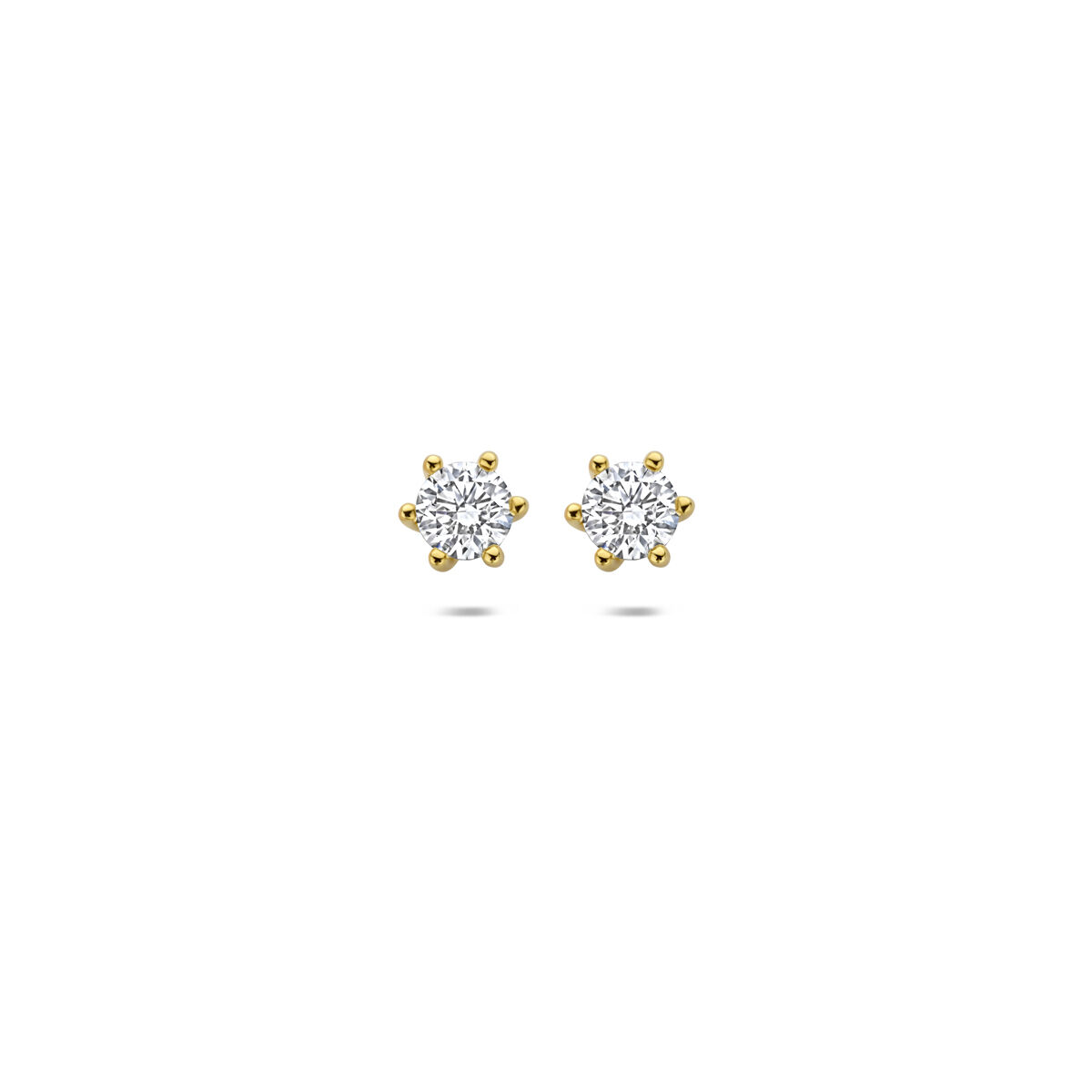 14krt gouden oorknoppen met lab grown diamant