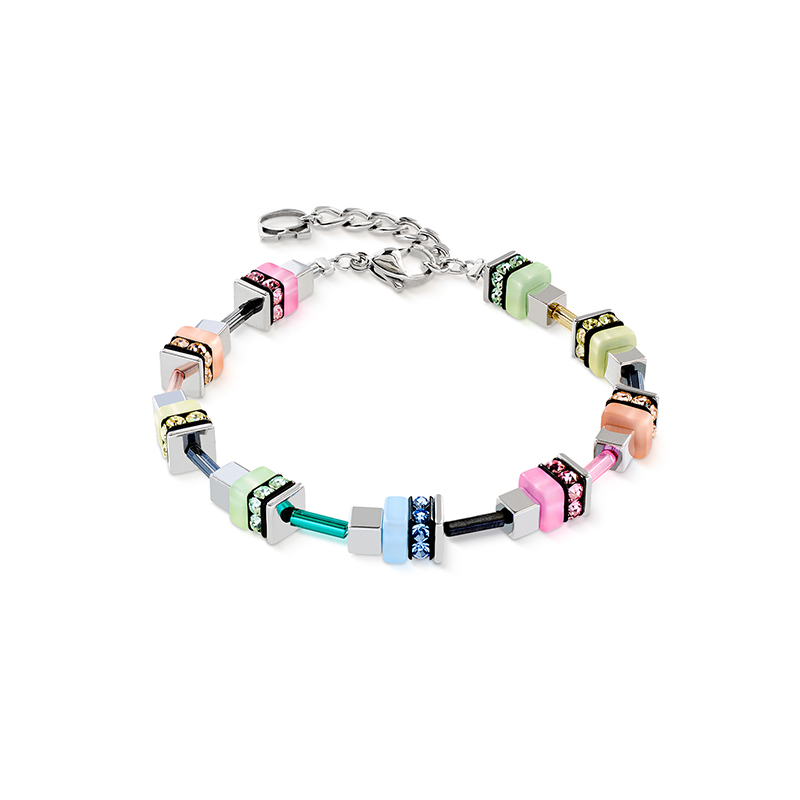 armband multicolor pastel zilver
