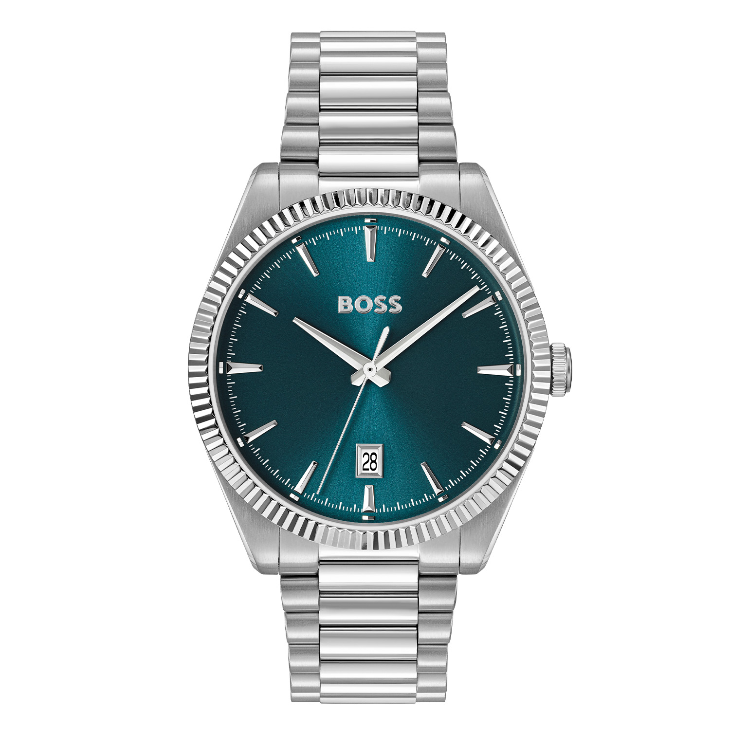 BOSS HB1514309 CHESWICK 40mm
Dit BOSS horloge uit de CHESWICK serie met artikelnr: HB1514309 heeft een nette uitstraling. Het gaat niet alleen om de tijd, maar ook om elk moment te grijpen en er je eigen draai aan te geven. Wees je eigen baas, bepaal je eigen tempo en ga ervoor. Het herenhorloge valt op door zijn stalen horlogekast met een gekartelde bezel en een blauwe sunray wijzerplaat met een datum. Aan de kast zit een stalen schakelband met een vouwsluiting. Het horloge heeft een doorsnee van 40mm, een mineraalglas en is 5ATM. 

HET MERK:
HUGO BOSS is afgestemd op levensstijlen waar het gaat om kwaliteit en precisie. Het wereldwijde fashionlabel is verdeeld in twee merken: BOSS en HUGO. Het merk BOSS biedt geavanceerde, moderne horloges gericht op kwaliteit en design om een onberispelijke look te cre&euml;ren &ndash; of het nu zakelijk, casual of sportief is. De horloge collectie van BOSS is perfect afgestemd op levensstijlen waar het gaat om kwaliteit en precisie. BOSS is op maat gemaakt in een onberispelijke stijl.

Blijf stijlvol bij de tijd. Voor de BOSS-vrouw is stijl het handelsmerk en draait alles om
details. Breng uw look naar een hoger niveau met onze nieuwe en kenmerkende horlogecollectie.

SPECIFICATIES:
- Mineraalglas
- Ronde kastvorm, 40mm
- Stalen horlogekast
- Blauwe wijzerplaat
- Stalen schakelband
- Datum
- 5ATM