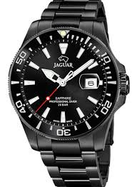 Jaguar-zwarte band en kast-zwarte wijzerplaat-diver-20atm
