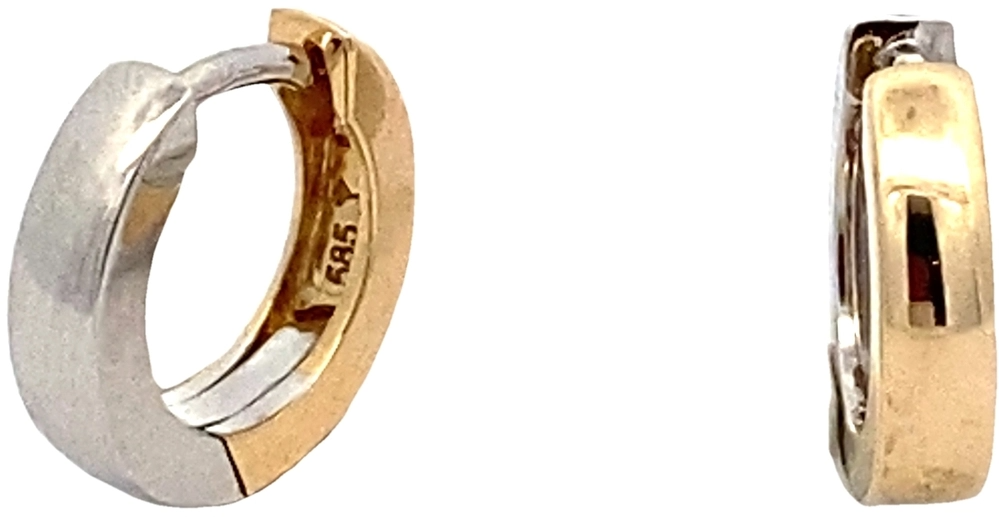 BICOLOR OORRINGEN 12.3/3MM 14KT