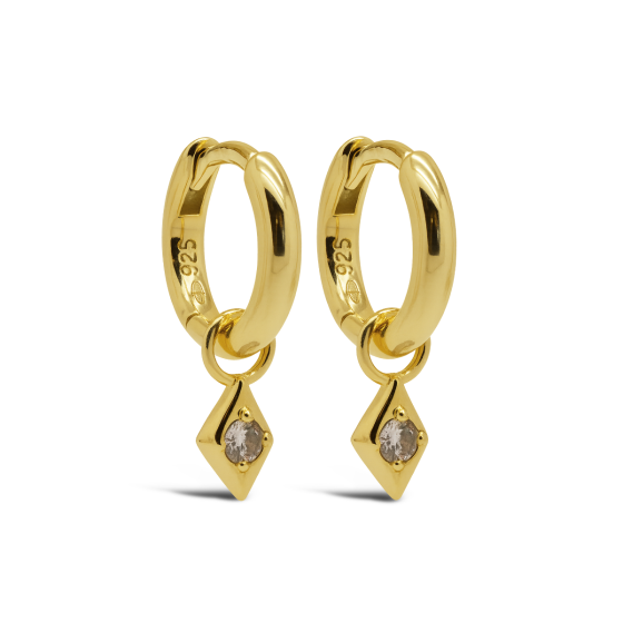 Karma Jewelry oorringen Symbols Hanging Zirconia MAPLE