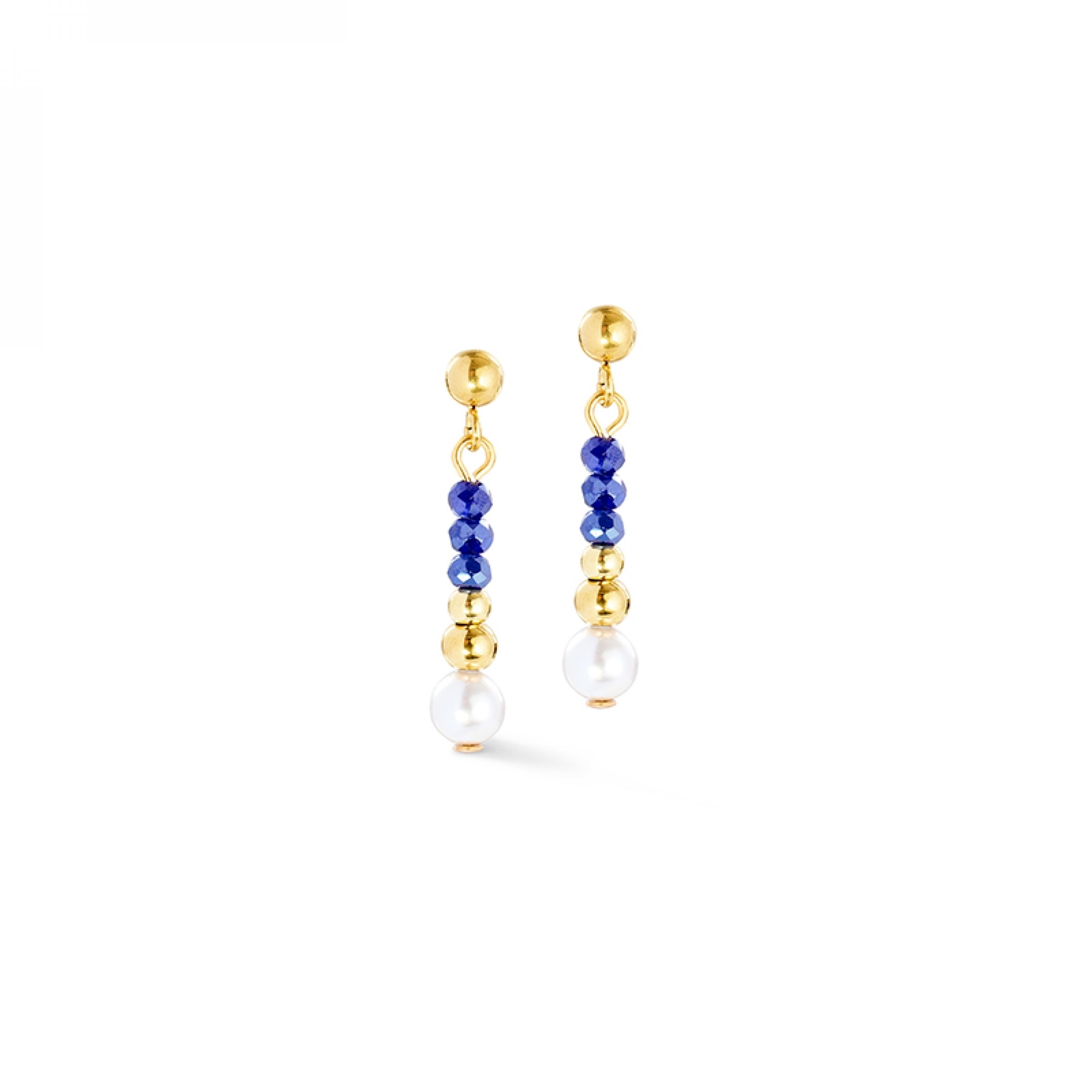 Coeur de Lion 4258/21-0700 Oorstekers Blue met Parel