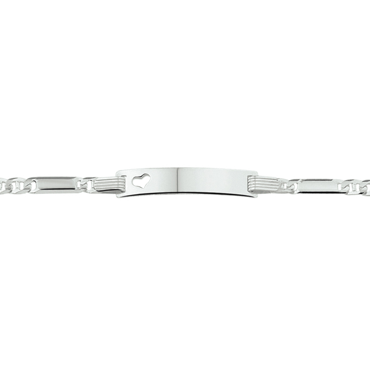 925 zilveren graveerarmband uitgevoerd met een graveerplaat. De armband heeft een draaglengte van 16-18cm.&nbsp;De graveerplaat heeft een afmeting van 25x5mm en een dikte van 0.8mm.