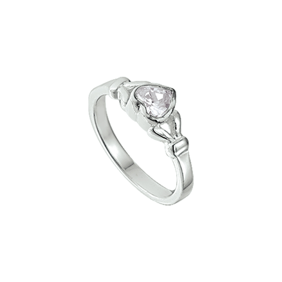 ring hart zirkonia zilver gerhodineerd