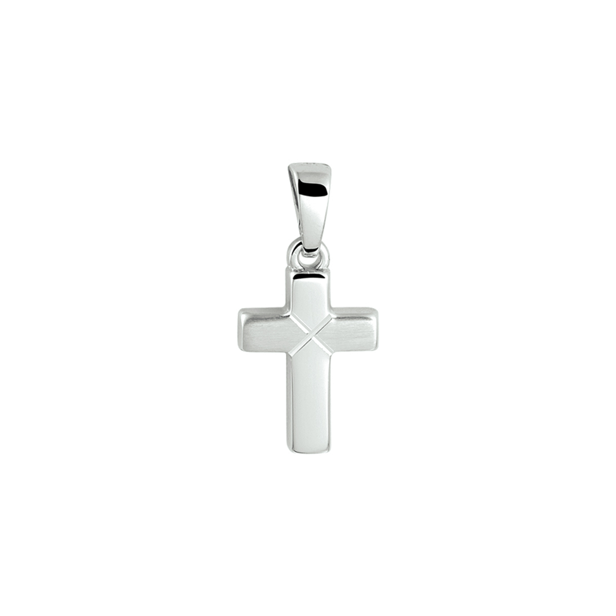 Gerhodineerd 925 zilveren hanger in de vorm van een kruis.