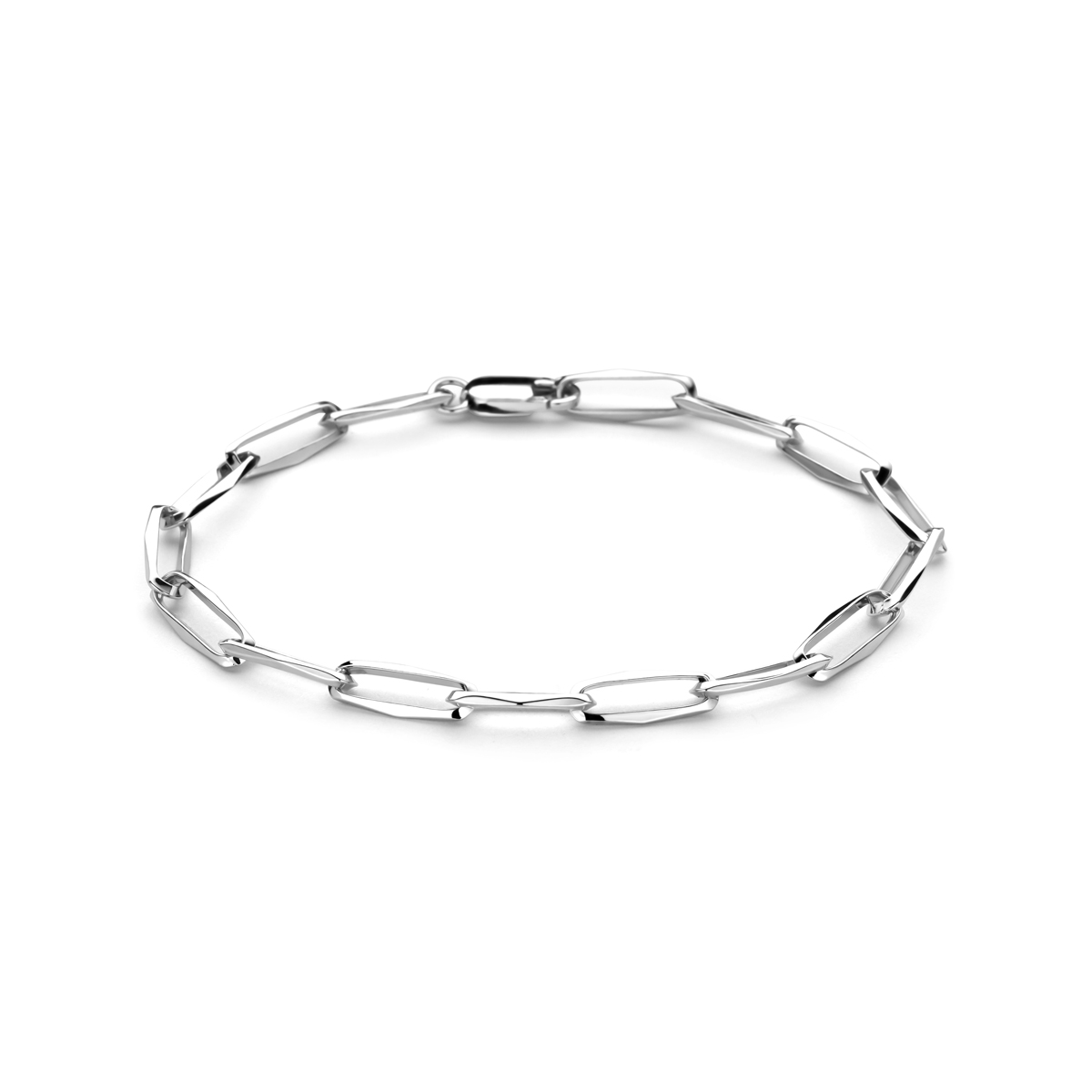 Gerhodineerd 925 zilveren armband met een closed forever schakel van 5mm. De armband is uitgevoerd met karabijnsluiting.