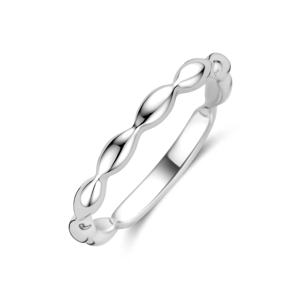Gerhodineerd 925 zilveren ring met een breedte van 2.5mm maat 16.5.