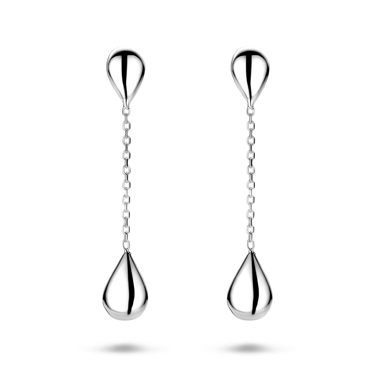 Gerhodineerd 925 zilveren oorhangers met een totale hoogte van 36mm.