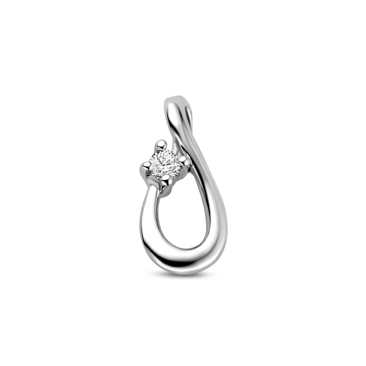 De Exclusief zilveren hanger is een elegante bedel met een rhodiumlaag en is gemaakt van 925 sterling zilver. Deze charmant glanzende hanger is versierd met een schitterende briljant geslepen zirkonia. Met een gewicht van 0,7 gram en breedte van 7 mm, is het perfect op zichzelf gedragen of gecombineerd met andere kettingen.
