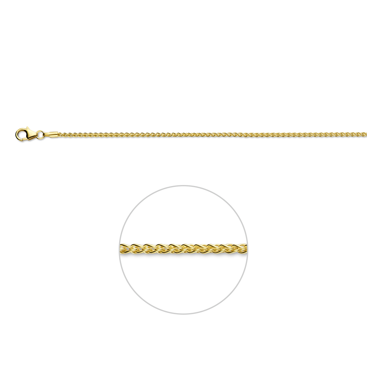 Geef je sieradencollectie een tijdloos verfijnde touch met deze exclusieve 14K gouden vossestaart ketting. Deze sierlijke lengteketting is vervaardigd uit 14 karaat geelgoud en afgewerkt met een hoogglans polijst. De ronde vossestaart-schakel heeft een fijne breedte van 1,7 mm, wat de ketting een verfijnd en luxueus karakter geeft. Met een lengte van 50 cm is deze ketting een tijdloze investering om solo te dragen of te combineren met een favoriete hanger.