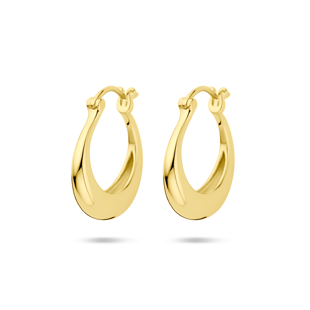 Verguld op 925 zilveren oorringen met een afmeting van 21.5x4mm. Geen garantie op de plating.
