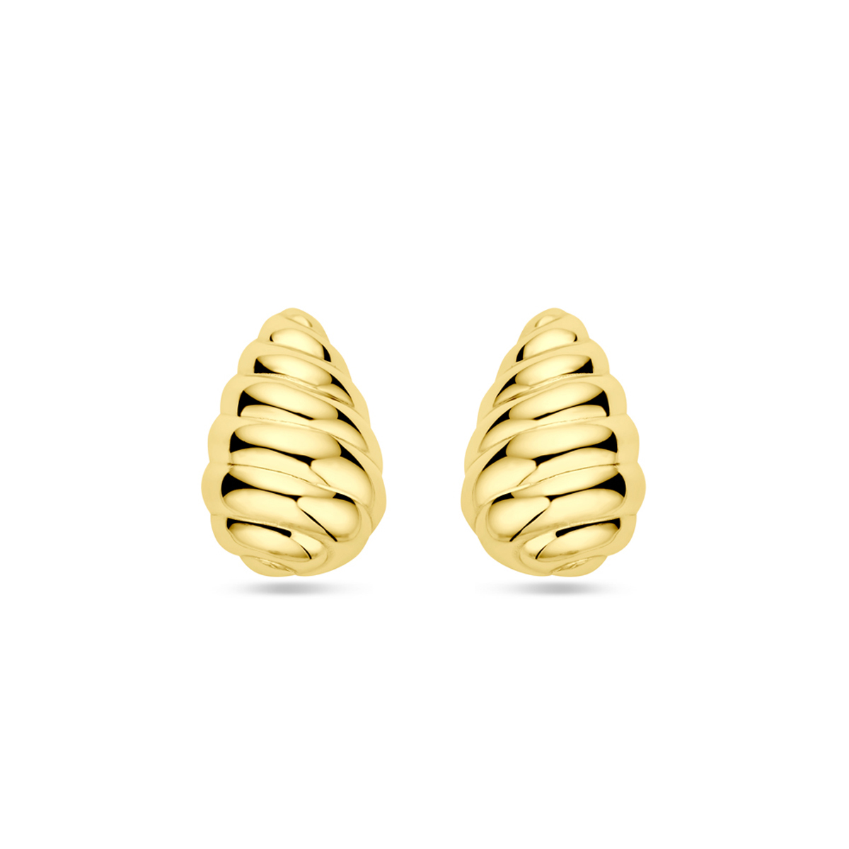 Verguld op 925 zilveren oorknoppen uitgevoerd in de vorm van een druppel. De oorknoppen hebben een afmeting van 20 x 13mm.Geen garantie op de plating.