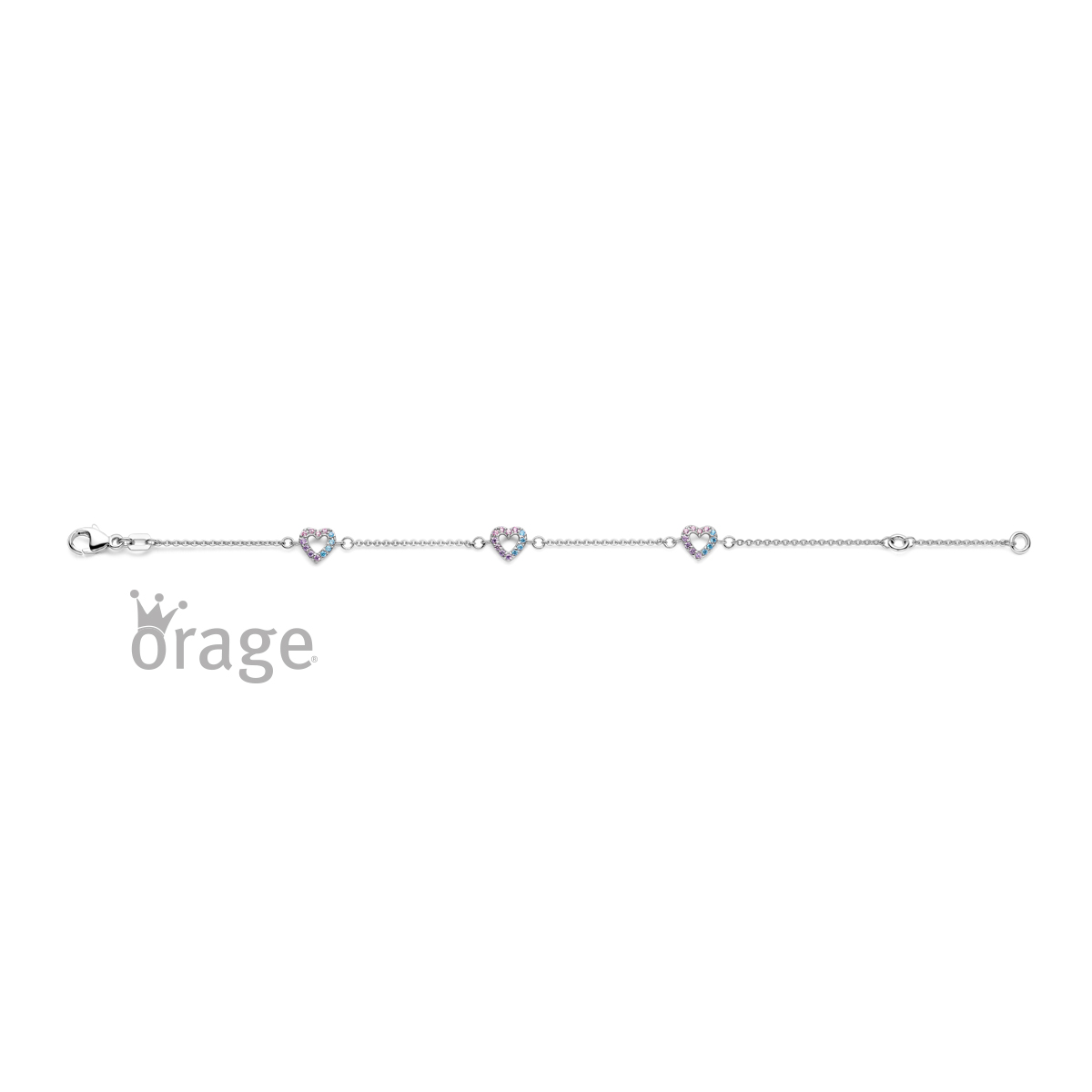 Orage Kids Armband hart multicolor zilver