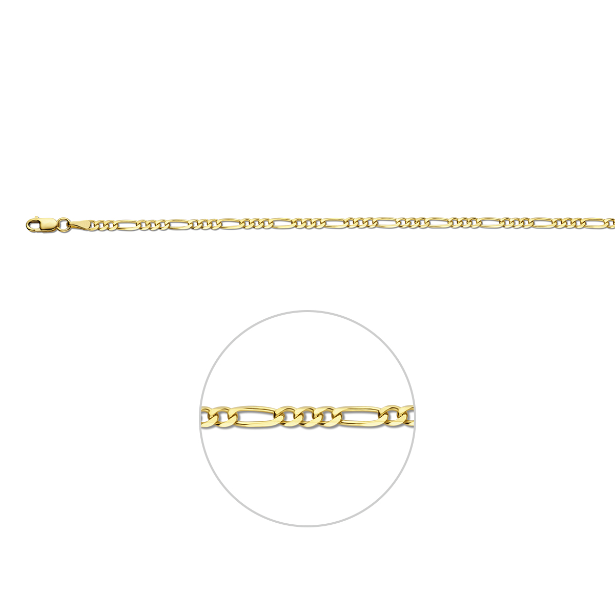 Beschrijving: Geelgouden 2.7mm figaro collier met een lengte van 60cm uitgevoerd met een stevige karabijn sluiting.
Uniekenummer serie: 29421
Verpakt per: 1
Doelgroep: unisex
Breedte: 2.7 mm
Langste lengte: 60 mm