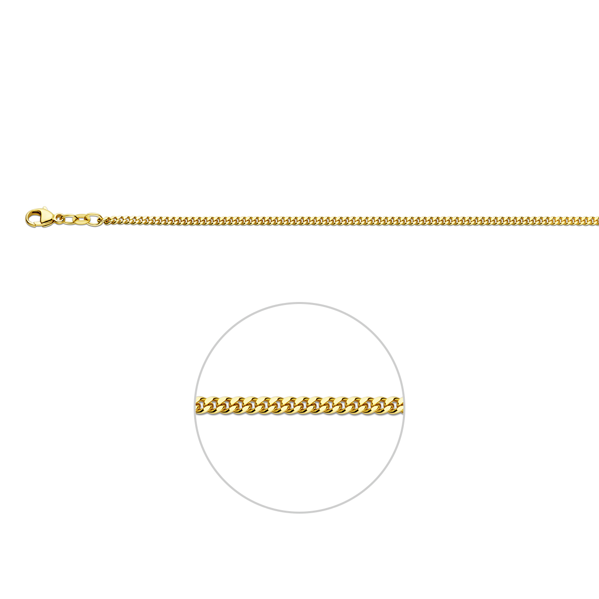 Geelgouden collier met gourmet schakel
Breedte: 2.0 mm
Lengte: 52 cm