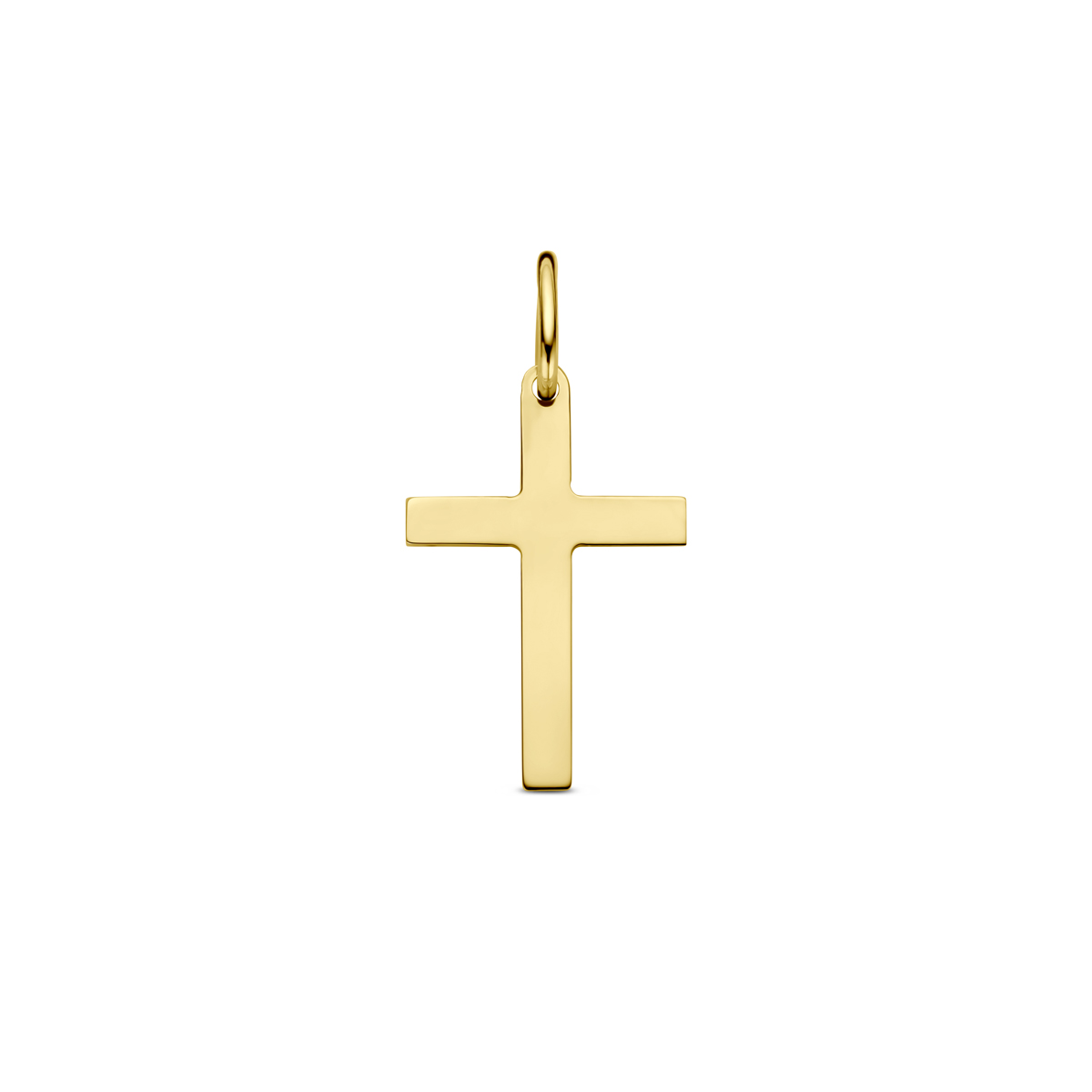 Huiscollectie - 14k Geelgouden hanger in de vorm van een kruis. Het kruis heeft een afmeting van 22x11mm. - 4031147