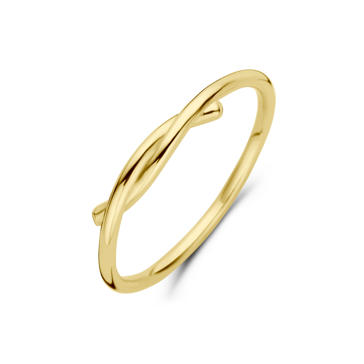 14k Geelgouden ring met een bovenkant breedte van 3.5mm