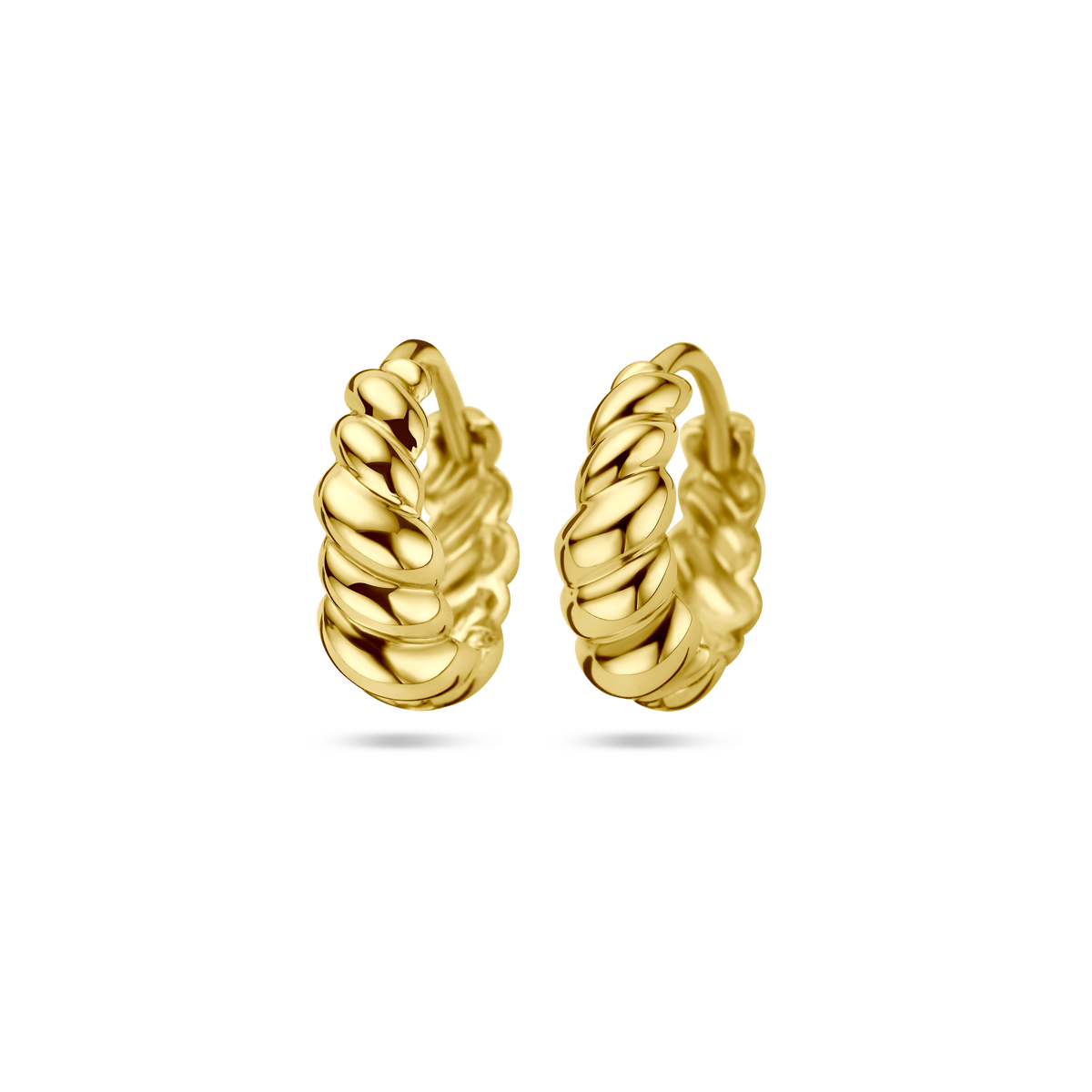 14k Geelgouden klapoorringen met een afmeting van 14.5x5.5mm.
