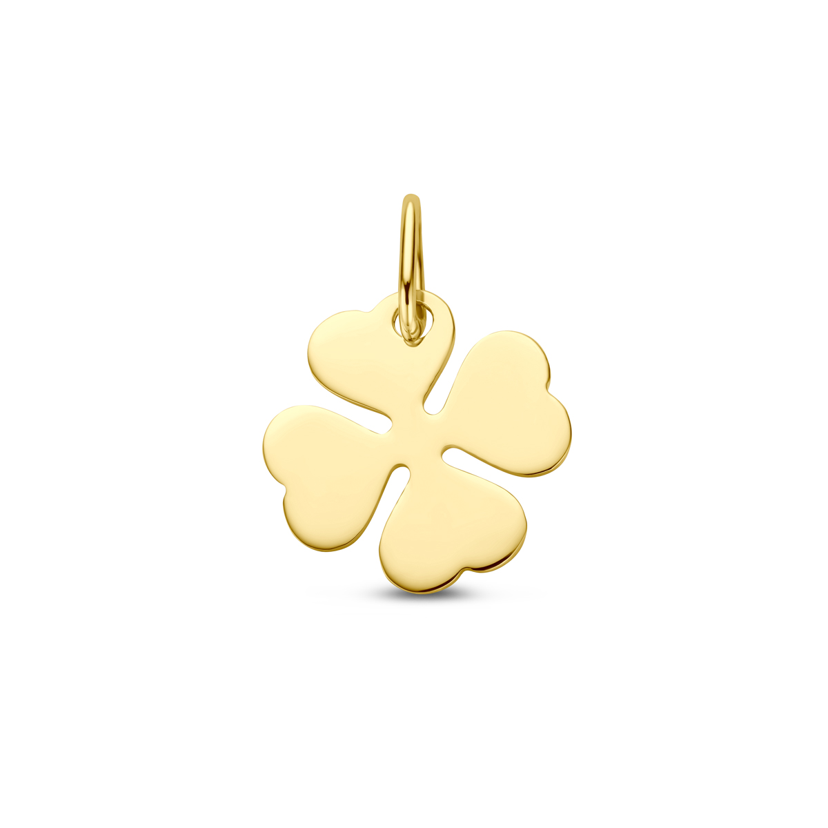 14k Geelgouden hanger in de vorm van een klaver vier
