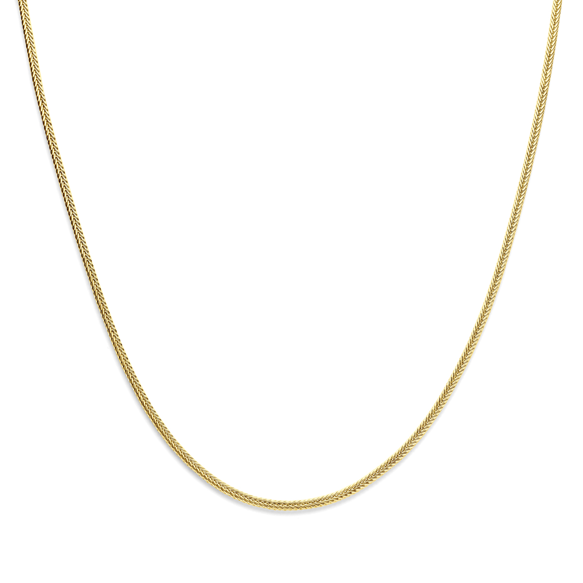 14k Geelgouden collier met een kern van 925 zilver. Het collier heeft een draaglengte van 45cm met een schakelbreedte van 3.5mm. Uitgevoerd met karabijnsluiting.