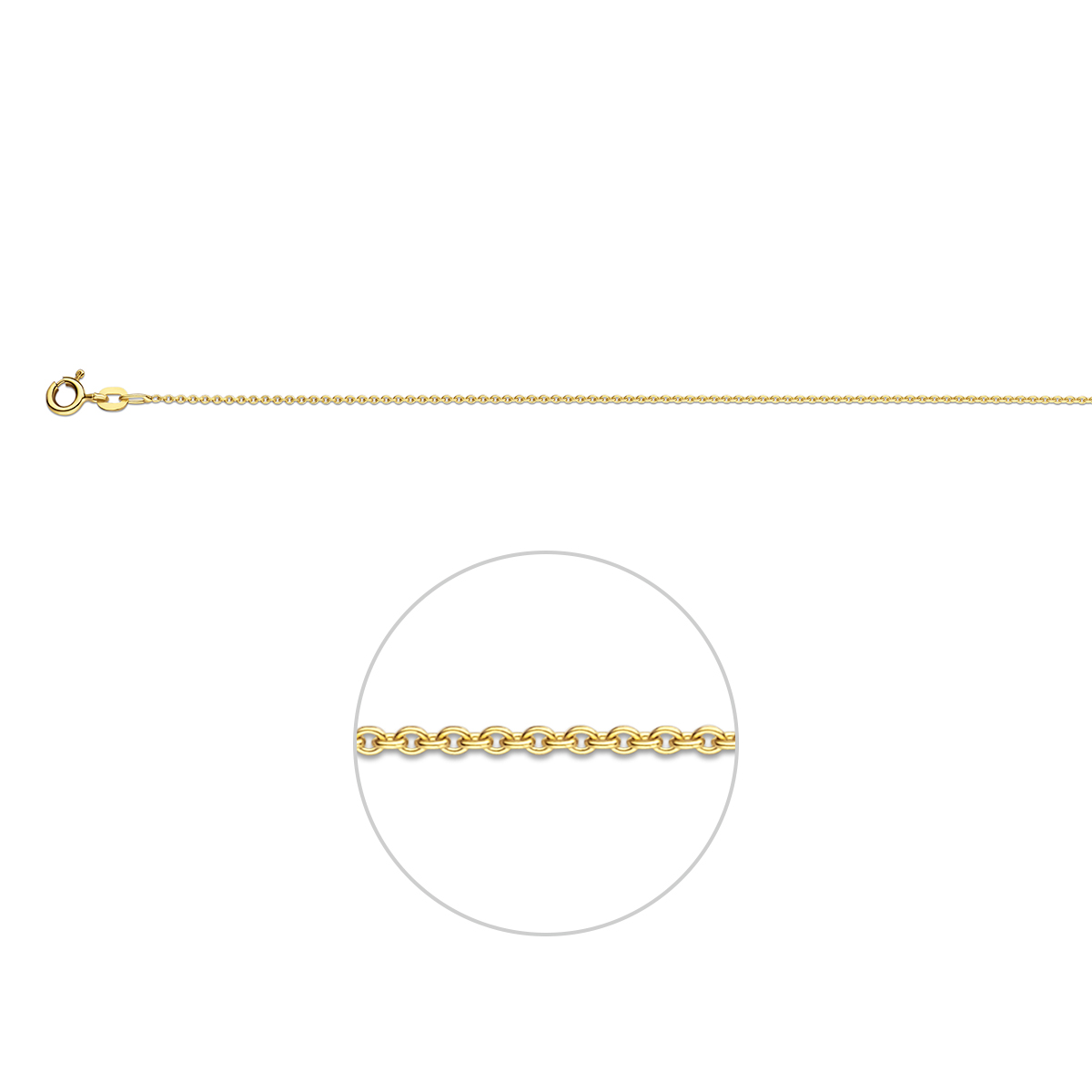 Anker collier rond 9k geelgoud 1,1 mm