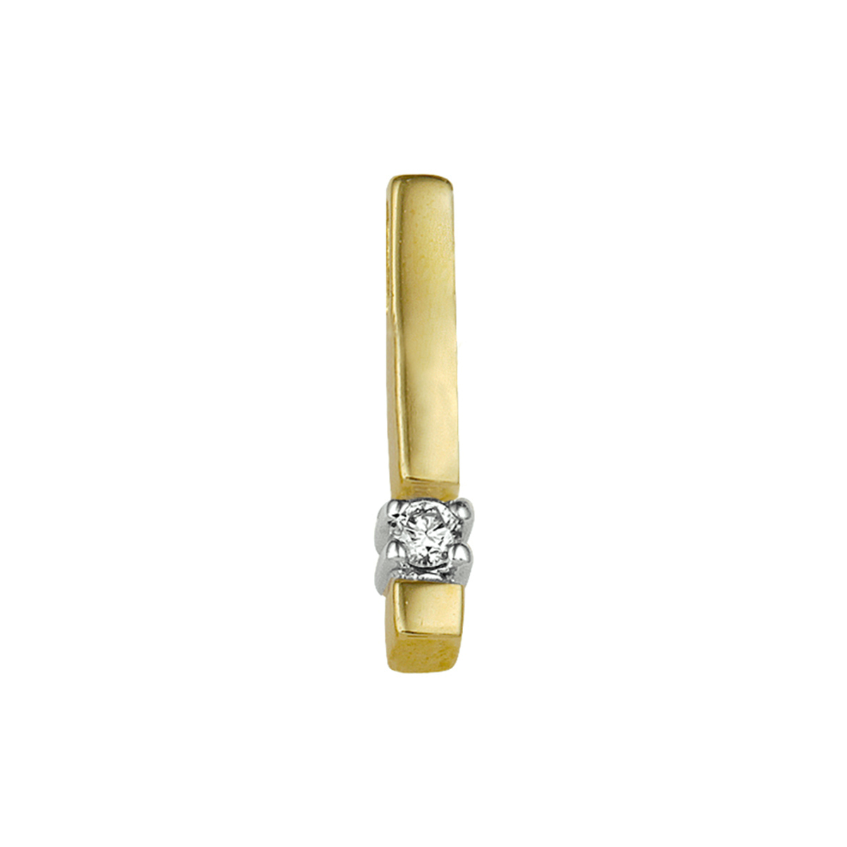 Bicolor wit- en geelgouden hanger met diamant. De hanger is onderdeel van een set.
