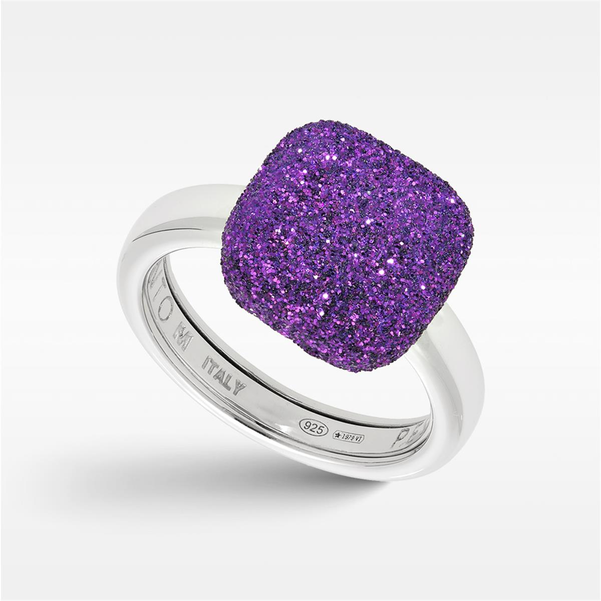 PESAVENTO RING ZILVER  VIOLET DUST