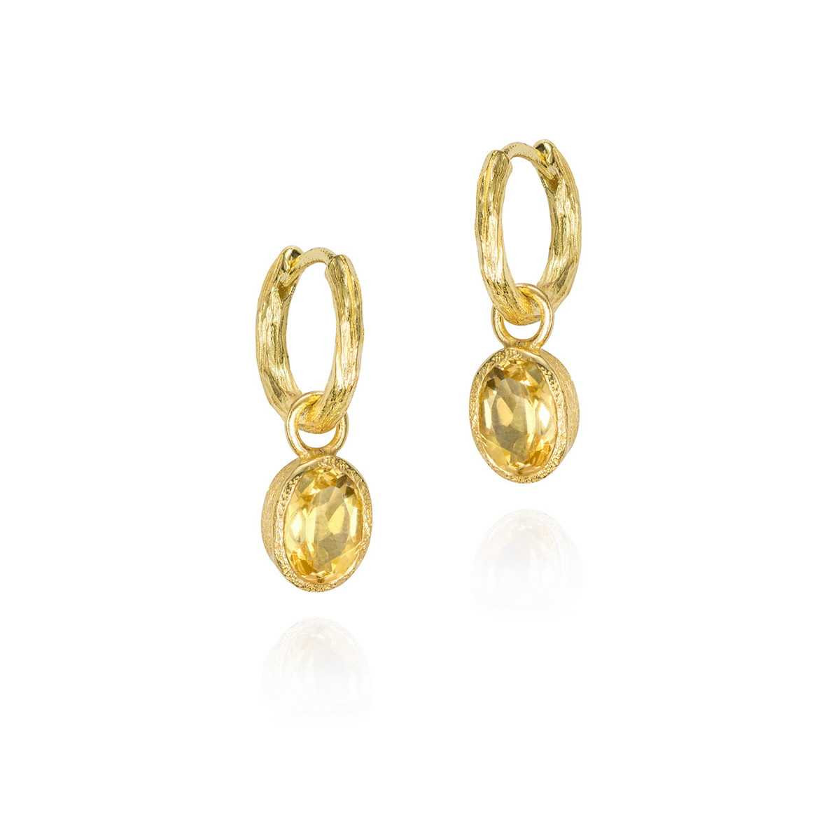 Citrine Hoop Earrings in 18k Gold Vermeil