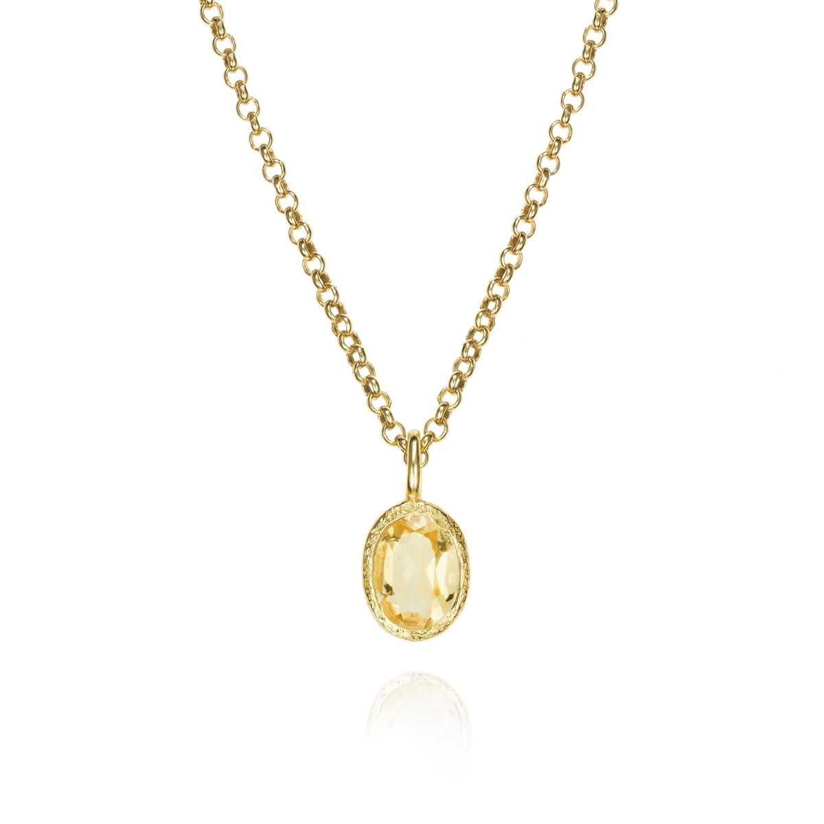 Citrine Pendant in 18k Gold Vermeil
